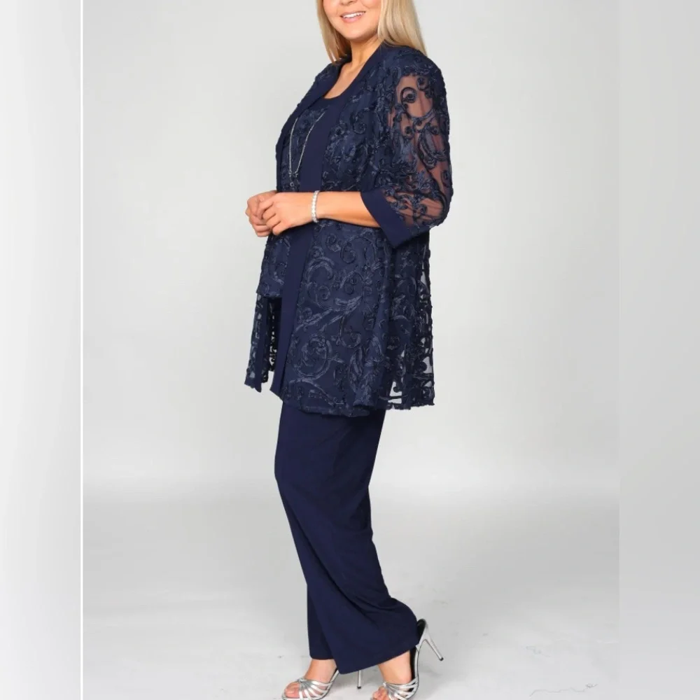R&M Richards 3-piece Soutache Jacket, Tank Pantsuit - Picture 3 of 10